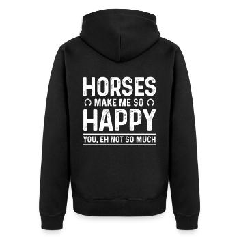 Horses make me so happy You not so much - Unisex Premium Organic Zip Hoodie - black - Back - Nico (187cm)