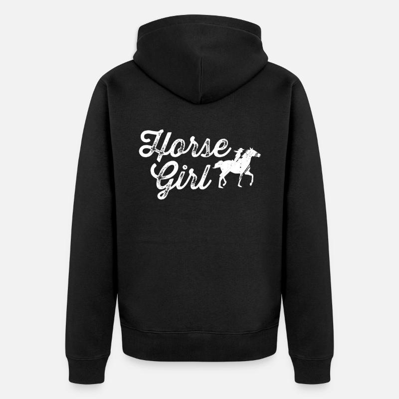 Filles à cheval - Veste à capuche bio Premium Unisexe - noir