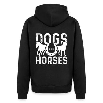 Chiens et chevaux - Veste à capuche bio Premium Unisexe - noir - Dos - Nico (187cm)