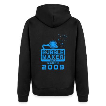 Plongeur Birthday Bubblemaker depuis mars 2009 - Veste à capuche bio Premium Unisexe - noir - Dos - Nico (187cm)