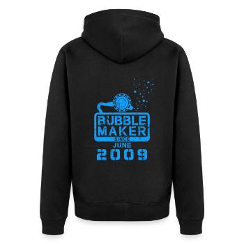 Plongeur Birthday Bubblemaker depuis juin 2009 - Veste à capuche bio Premium Unisexe - noir - Dos - Nico (187cm)