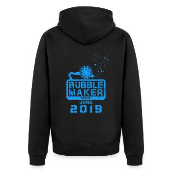 Diver Birthday Bubblemaker since June 2019 - Unisex Premium Organic Zip Hoodie - black - Back - Nico (187cm)