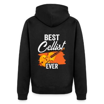 Bester Cellist Aller Zeiten Musiker Cello Cellos - Unisex Premium Bio Zip Hoodie - Schwarz - Hinten - Nico (187cm)