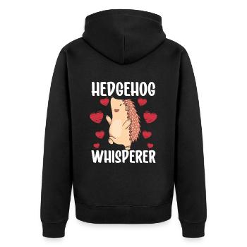 Hérisson Whisperer Pet Dictons Doux - Veste à capuche bio Premium Unisexe - noir - Dos - Nico (187cm)