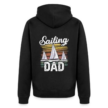 Père voilier Capitaine Voilier Marins - Veste à capuche bio Premium Unisexe - noir - Dos - Nico (187cm)