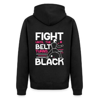 Combattez jusqu’à ce que la ceinture devienne noire Ceinture noire - Veste à capuche bio Premium Unisexe - noir - Dos - Nico (187cm)