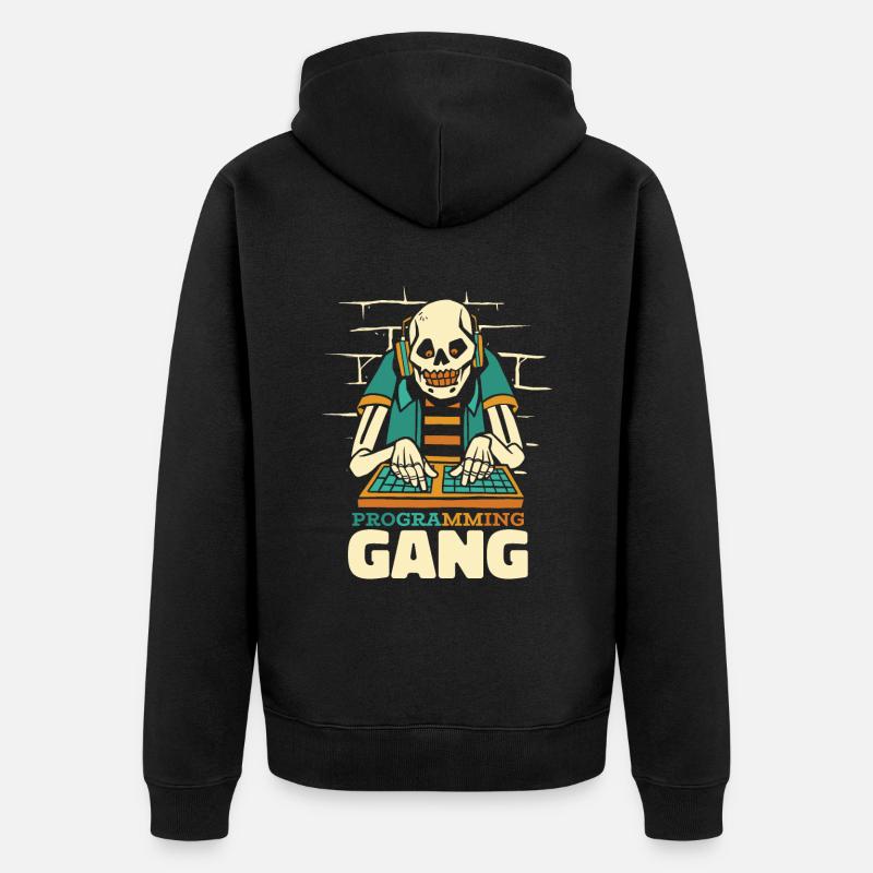 Développeur Coder Programmeur Squelette - Veste à capuche bio Premium Unisexe - noir
