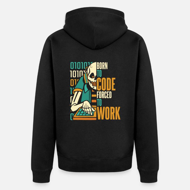 Entwickler Coder Programmierer Schädel - Unisex Premium Bio Zip Hoodie - Schwarz