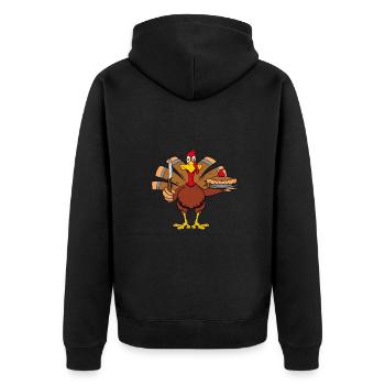 Thanksgiving drôle - Veste à capuche bio Premium Unisexe - noir - Dos - Nico (187cm)