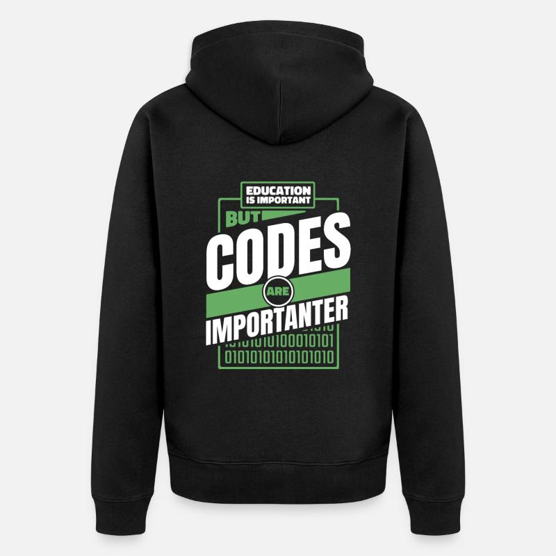 Entwickler Coder Programmierer Lustig - Unisex Premium Bio Zip Hoodie - Schwarz