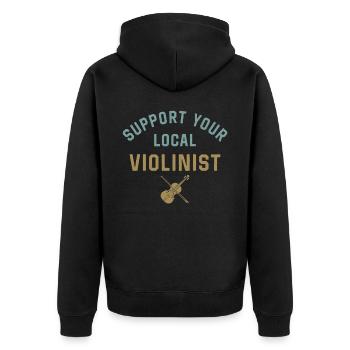 Violoniste Soutenez votre - Veste à capuche bio Premium Unisexe - noir - Dos - Nico (187cm)