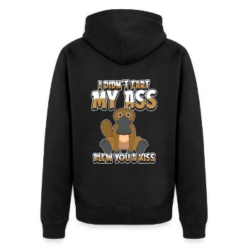 Ornithorynque de Schnabeltier lustig - Veste à capuche bio Premium Unisexe - noir - Dos - Nico (187cm)