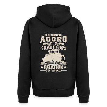 Fermier Drole Agriculture Humour Tracteur - Veste à capuche bio Premium Unisexe - noir - Dos - Nico (187cm)