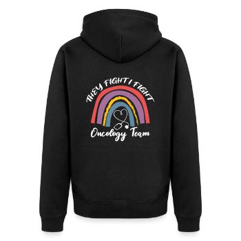 Krankenschwester Regenbogen - Unisex Premium Bio Zip Hoodie - Schwarz - Hinten - Nico (187cm)