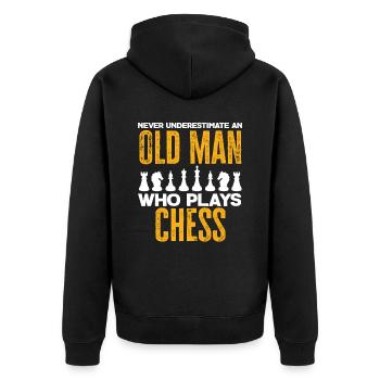 Échecs Old Man Grandpa - Veste à capuche bio Premium Unisexe - noir - Dos - Nico (187cm)