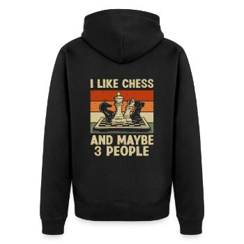 Chess Dear Chess Player Gift - Veste à capuche bio Premium Unisexe - noir - Dos - Nico (187cm)