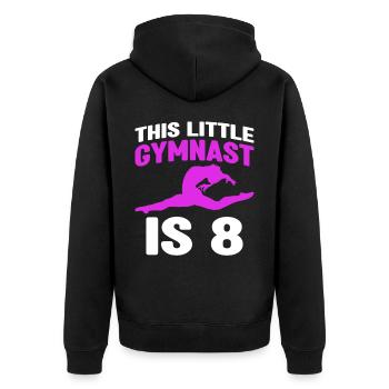 8 Jahre Alte Gymnast Athlet Geburtstags Kind - Unisex Premium Bio Zip Hoodie - Schwarz - Hinten - Nico (187cm)