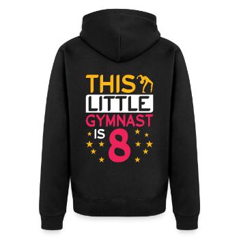 8 Jahre Alte Gymnast Athlet Geburtstags Kind - Unisex Premium Bio Zip Hoodie - Schwarz - Hinten - Nico (187cm)