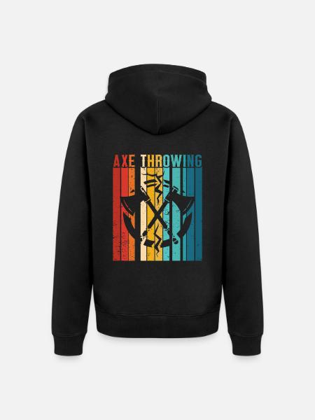 Axtwurf Axe Wurfspiel - Unisex Premium Bio Zip Hoodie - Schwarz