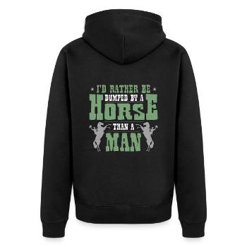 Bareback Riding I'd Rather Be Dumped By A Cowboy - Unisex Premium Organic Zip Hoodie - black - Back - Nico (187cm)