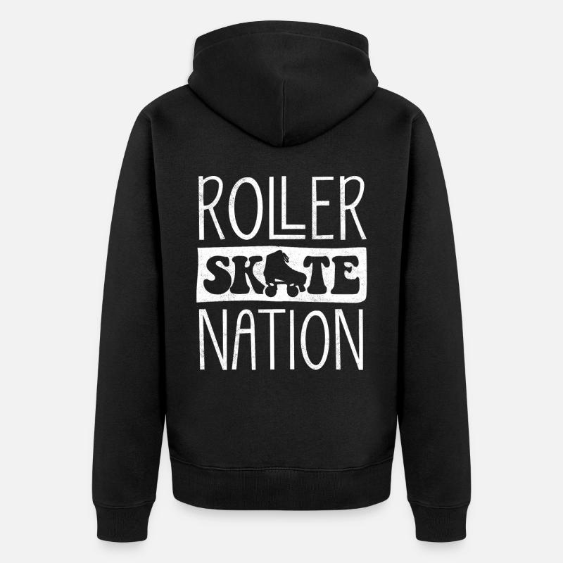 Patinage, roller - Veste à capuche bio Premium Unisexe - noir