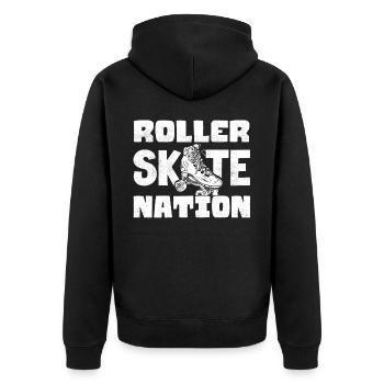 Skaten, Rollschuhlaufen - Unisex Premium Bio Zip Hoodie - Schwarz - Hinten - Nico (187cm)