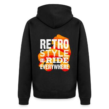 Skaten, Rollschuhlaufen - Unisex Premium Bio Zip Hoodie - Schwarz - Hinten - Nico (187cm)