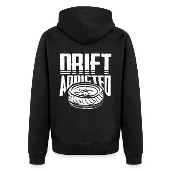 drifting, car type, car lover, car tuning - Unisex Premium Organic Zip Hoodie - black - Back - Nico (187cm)