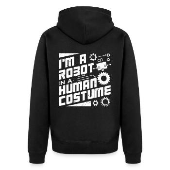 Robotics, Robotics Engineer - Unisex Premium Organic Zip Hoodie - black - Back - Nico (187cm)