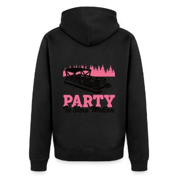 Pontoon Queen -Boat Pontoon -Women - Unisex Premium Organic Zip Hoodie - black - Back - Nico (187cm)