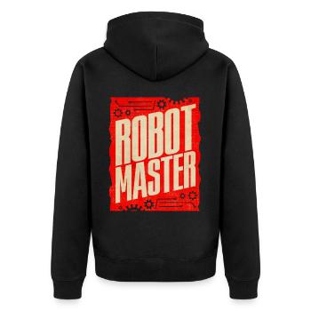 Robotik, Robotikingenieur - Unisex Premium Bio Zip Hoodie - Schwarz - Hinten - Nico (187cm)