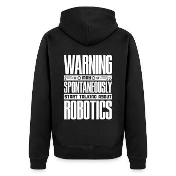Robotik, Robotikingenieur - Unisex Premium Bio Zip Hoodie - Schwarz - Hinten - Nico (187cm)