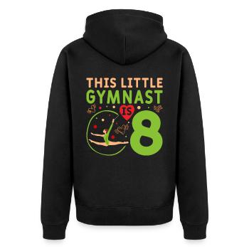 8 Jahre Alte Gymnast Athlet Geburtstags Kind - Unisex Premium Bio Zip Hoodie - Schwarz - Hinten - Nico (187cm)