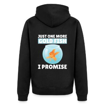 Mehr Goldfisch Verspreche Ich Karpfen Japan - Unisex Premium Bio Zip Hoodie - Schwarz - Hinten - Nico (187cm)