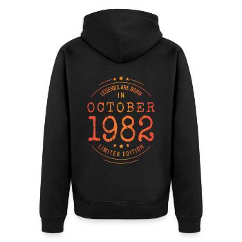 Anniversaire Octobre 1982 Edition Limitée Millésime - Veste à capuche bio Premium Unisexe - noir - Dos - Nico (187cm)