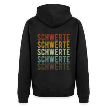 Schwerte Stadt Retro Vintage - Unisex Premium Organic Zip Hoodie - black - Back - Nico (187cm)