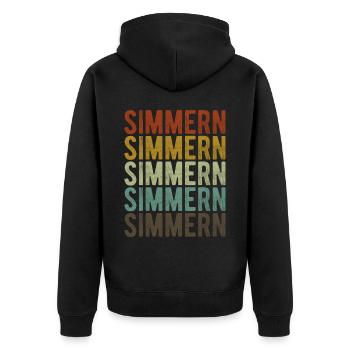 Simmern Stadt Retro Vintage - Unisex Premium Bio Zip Hoodie - Schwarz - Hinten - Nico (187cm)