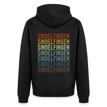 Sindelfingen Stadt Retro Vintage - Unisex Premium Bio Zip Hoodie - Schwarz - Hinten - Nico (187cm)