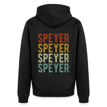 Speyer City Retro Vintage - Veste à capuche bio Premium Unisexe - noir - Dos - Nico (187cm)