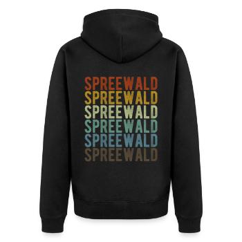 Spreewald City Rétro Vintage - Veste à capuche bio Premium Unisexe - noir - Dos - Nico (187cm)