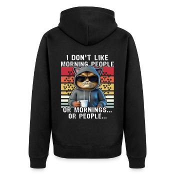 Morning People Cat Coffee - Veste à capuche bio Premium Unisexe - noir - Dos - Nico (187cm)