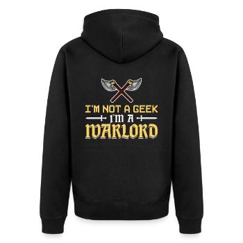 Je ne suis pas un geek - Je suis un seigneur de guerre - Larping - Veste à capuche bio Premium Unisexe - noir - Dos - Nico (187cm)