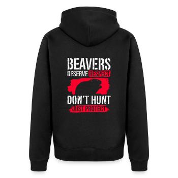Beaver animal welfare animal rights activiste rongeur - Veste à capuche bio Premium Unisexe - noir - Dos - Nico (187cm)