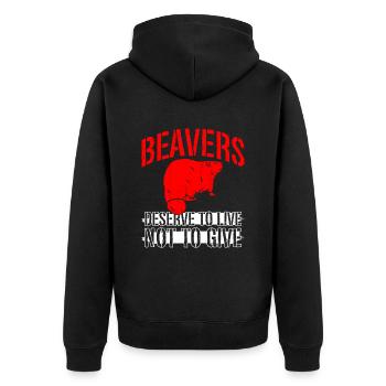 Beaver animal welfare animal rights activiste rongeur - Veste à capuche bio Premium Unisexe - noir - Dos - Nico (187cm)