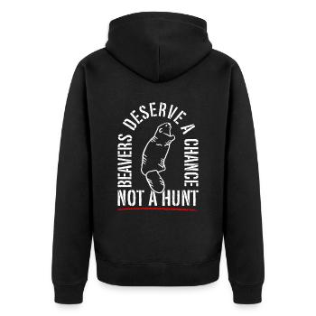 Biber Tierschutz Tierrecht Aktivist Nagetier - Unisex Premium Bio Zip Hoodie - Schwarz - Hinten - Nico (187cm)