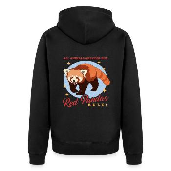 Red Panda Red Pandas Red Panda Gift - Unisex Premium Organic Zip Hoodie - black - Back - Nico (187cm)