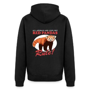 Red Panda Red Panda Red Pandas Gift - Unisex Premium Organic Zip Hoodie - black - Back - Nico (187cm)