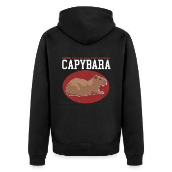Papa Capybara | Capybaras Capybaras Cadeau - Veste à capuche bio Premium Unisexe - noir - Dos - Nico (187cm)