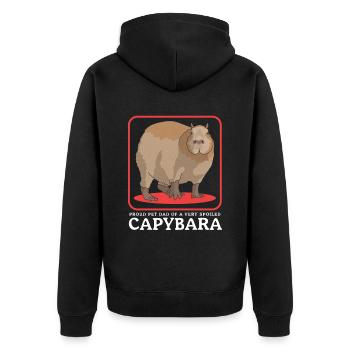 Capybara Papa Capybaras Capybaras Capybara Cadeau - Veste à capuche bio Premium Unisexe - noir - Dos - Nico (187cm)