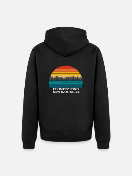 Country Pond New Hampshire - Unisex Premium Organic Zip Hoodie - black